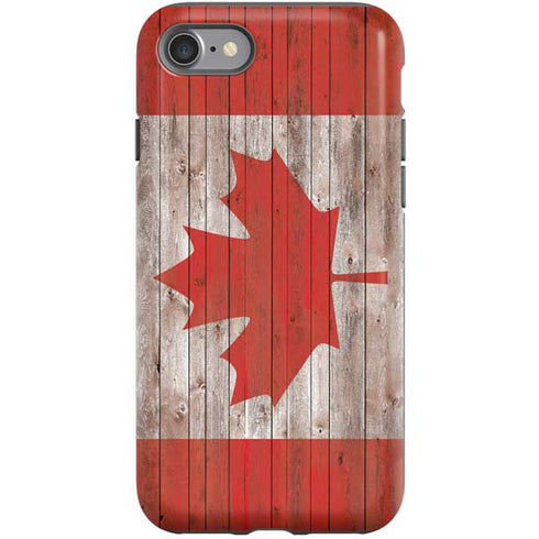 Canadian Flag Dark Wood iPhone SE (2nd & 3rd Gen) Pro Case